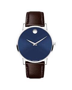 Unisex Museum Leather Blue Dial Watch