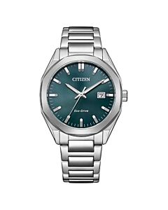 Unisex Octangle Stainless Steel Green Dial Watch