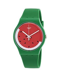 Unisex Pasteque Silicone Red Dial Watch