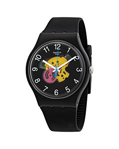 Unisex Patchwork Silicone Black (Openwork) Dial Watch