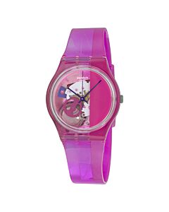 Unisex Pinkorama Plastic Pink Skeleton Dial Watch