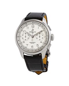 Unisex Premier Heritage Chronograph Crocodile Leather White Dial Watch