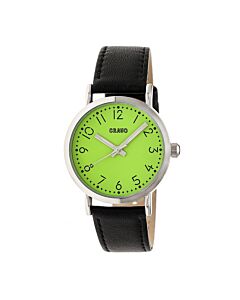Unisex Pride Leather Lime Dial