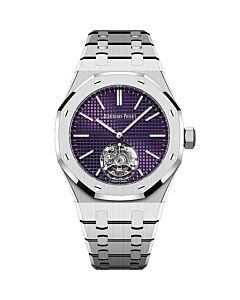 Unisex Royal Oak Extra-Thin Stainless Steel Purple Dial Watch