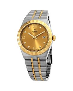 Unisex Royal Stainless Steel with 18kt Yellow Gold Links Champagne Dial Watch