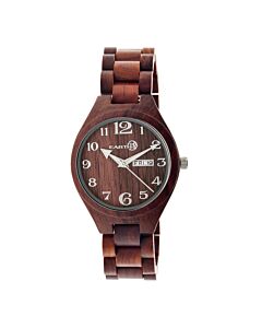 Unisex Sapwood Eco-Friendly Wood Red Dial