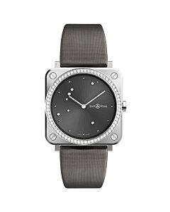 Unisex Satin (Calfskin Leather Backed) Grey Sunray (Diamond-set) Dial Watch
