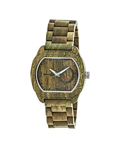 Unisex Scaly Wood Olive Dial