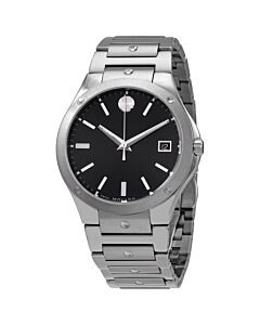 Unisex SE Stainless Steel Black Dial Watch