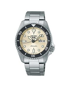 Unisex Seiko 5 Stainless Steel Beige Dial Watch