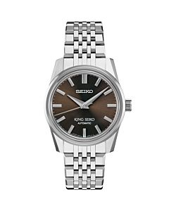 Unisex Luxe King Seiko Stainless Steel Brown Dial Watch