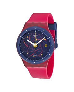 Unisex Sistem Pink Pink Semi-Translucent Silicone Navy Blue Dial Watch