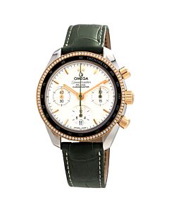 Men's Speedmaster Chronograph Leather Silver Dial