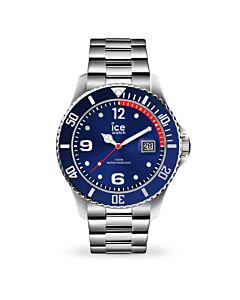 Unisex-ICE-steel---Blue-silver---Medium---3H-Stainless-Steel-Blue-Dial-Watch