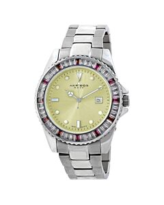 Unisex Stainless Steel Champagne Sunray Dial