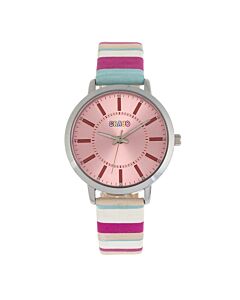 Unisex Swing Leatherette Pink Dial Watch