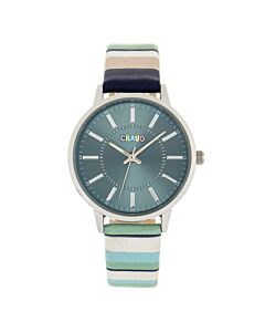 Unisex Swing Leatherette Teal Dial Watch