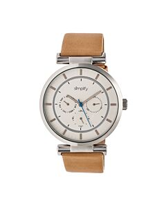 Unisex The 4800 Leather Silver-tone Dial Watch