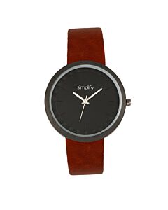 Unisex The 6000 Leatherette Black Dial Watch