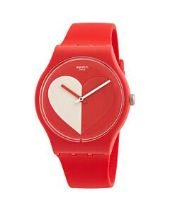 Unisex Valentine's Day Silicone Red Dial Watch