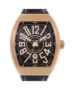 Unisex Vanguard Leather Black Dial Watch