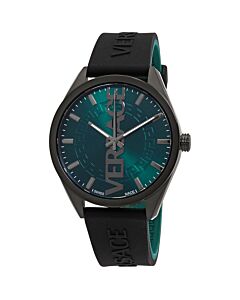 Men's V-Vertical Silicone Green Dial Watch