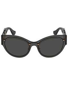 Versace 53 mm Transparent Dark Gray Sunglasses