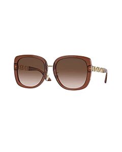 Versace 56 mm Transparent Brown/Gold Sunglasses