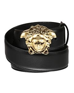 Versace Black Palazzo Smooth Leather Belt