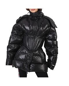 Versace Ladies Black Corset Puffer Jacket