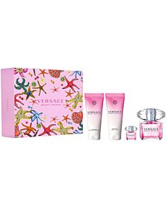 Versace Ladies Bright Crystal 4pc Gift Set Fragrances 8011003879113