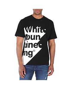 White Mountaineering Men's Black Shadow Logo Printed T-Shirt