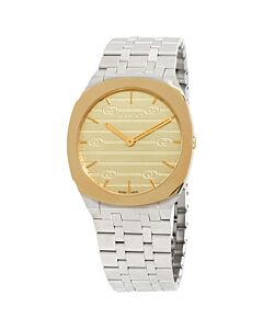 Women's 25H Stainless Steel Gold Dial Watch