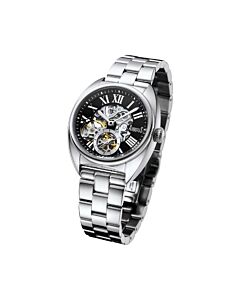 Women's 5th Ave Stainless Steel Black Dial Watch