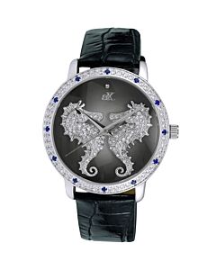 Women's AKJ2002-L Leather Black (Double Sea Horse) Dial Watch