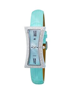 Women's AKJ9715-L Genuine Leather Blue Mother of Pearl Dial Watch