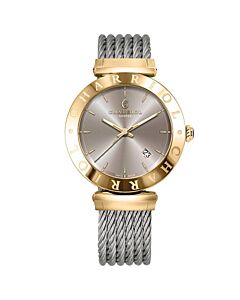 Women's Alexandre C Stainless Steel Cable Havana Dial Watch