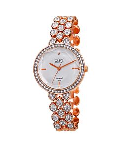 Women's Alloy with 120 glued Swarovski Crystals Silver Dial