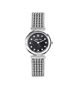 Women's Allure Stainless Steel Black Dial Watch