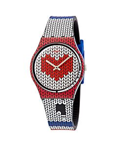 Women's Amaglia Silicone Red and White Dial Watch
