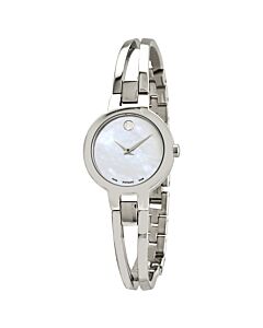 Women's Amorosa Stainless Steel Double-bar Bangle Mother of Pearl Dial
