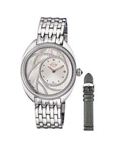 Women's Ancona Stainless Steel White Mother of Pearl Dial