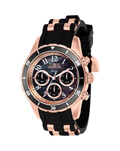 Women's Angel Chronograph Silicone and Stainless Steel Black Dial Watch