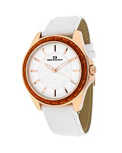 Women's Angel Leather Mother of Pearl Dial Watch