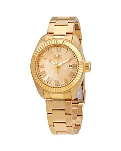 Women's Angel Gold-plated Stainless Steel Champagne Dial