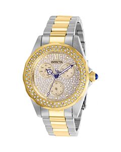 Women's Angel Stainless Steel Crystal Pave Dial Watch
