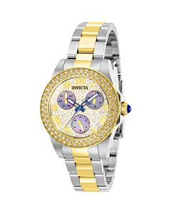Women's Angel Stainless Steel Gold (Crystal Pave) Dial Watch