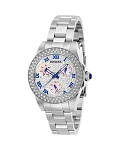 Women's Angel Stainless Steel Mother of Pearl (Pave) Dial Watch