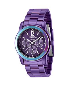 Women's Angel Stainless Steel Purple Dial Watch
