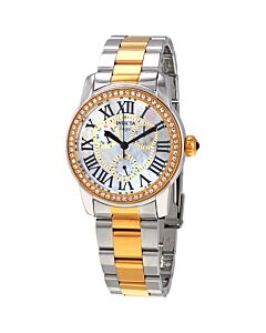 Women's Angel Stainless Steel White Mother of Pearl Dial
